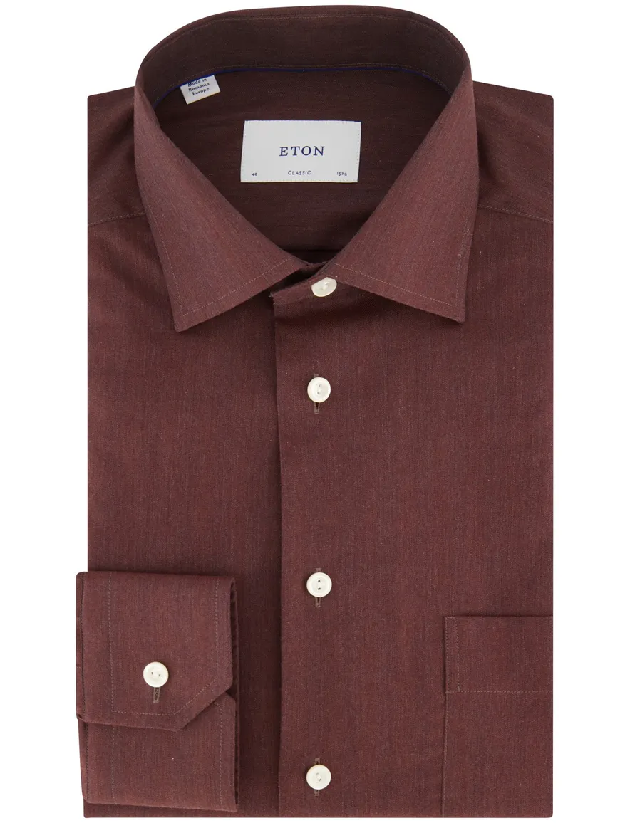 Eton classic fit overhemd katoen bordeaux
