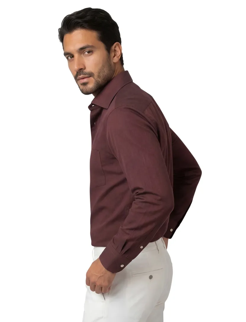 Eton classic fit overhemd katoen bordeaux