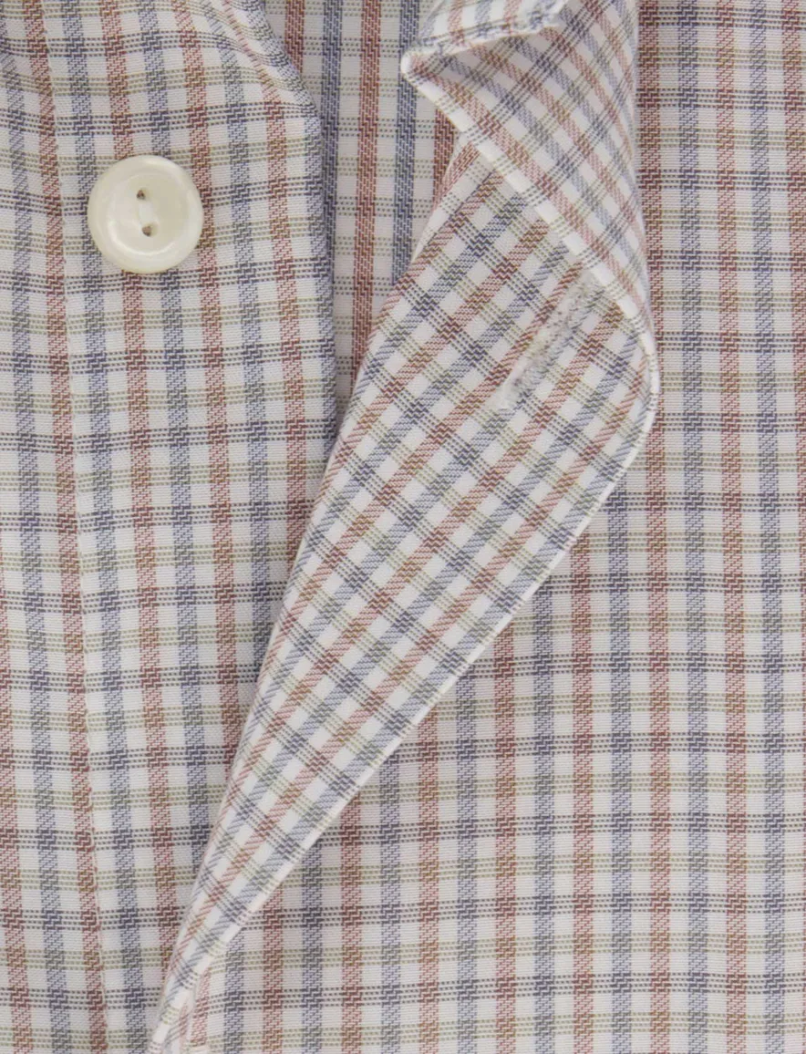 Eton classic fit overhemd beige patroon