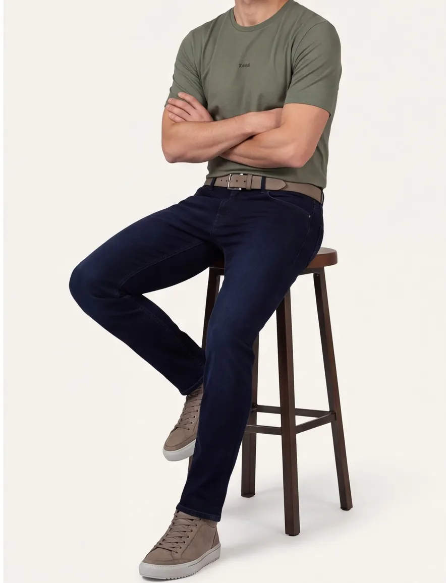 Gardeur denim jeans effen donkerblauw
