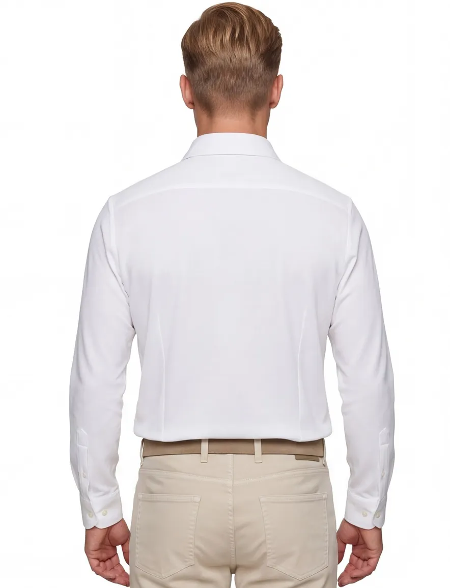 ledub overhemd modern fit wit effen