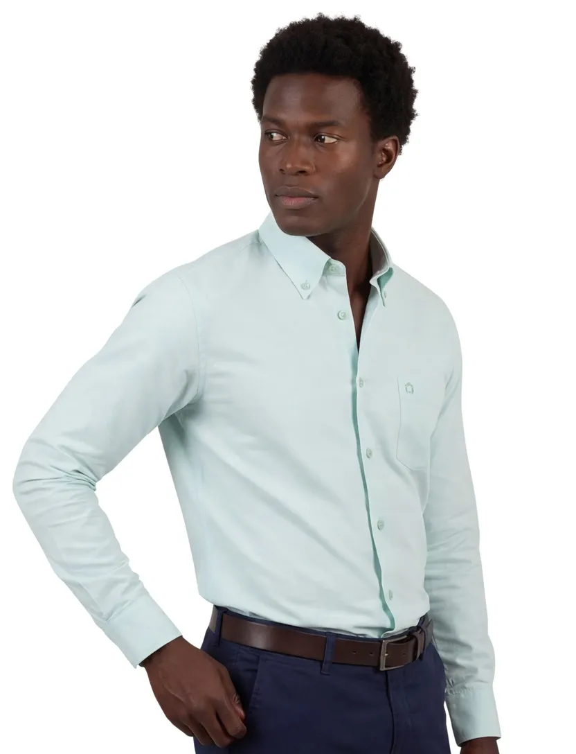 Turquoise overhemd Ledub katoen met borstzak