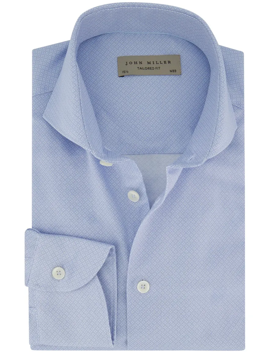 John Miller Tailored fit Overhemd blauw geprint