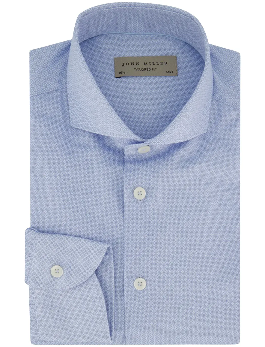 John Miller Tailored fit Overhemd blauw geprint
