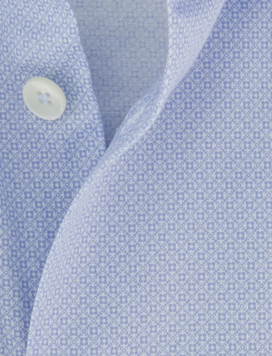 John Miller Tailored fit Overhemd blauw geprint