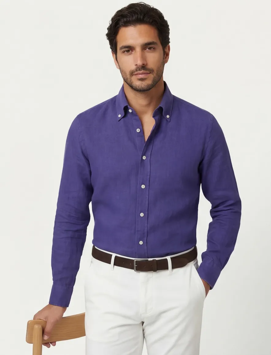 Overhemd John Miller Slim Fit blauw