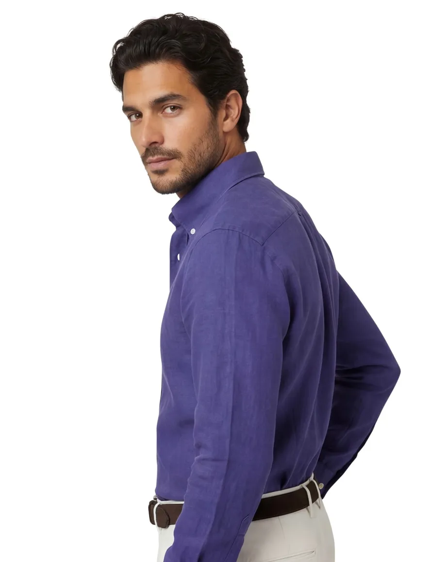 Overhemd John Miller Slim Fit blauw