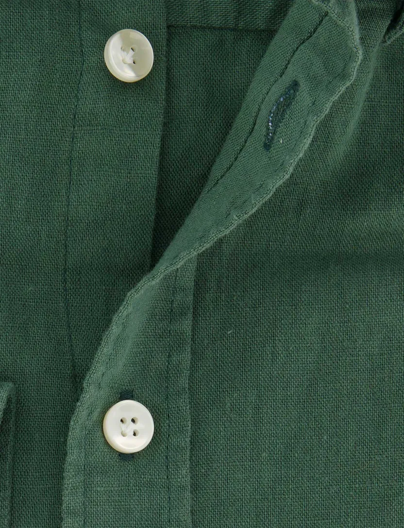 Groen linnen John Miller Slim Fit overhemd