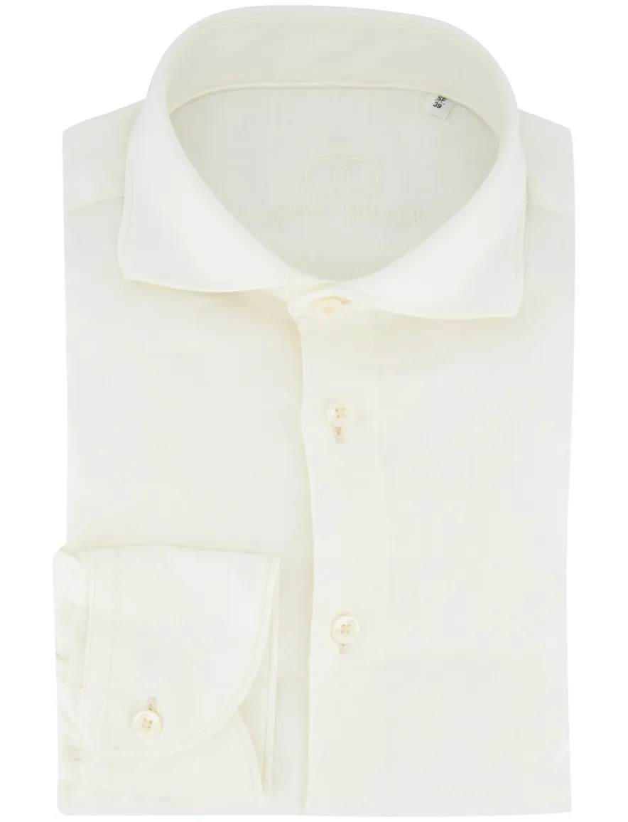John Miller overhemd slim fit beige linnen