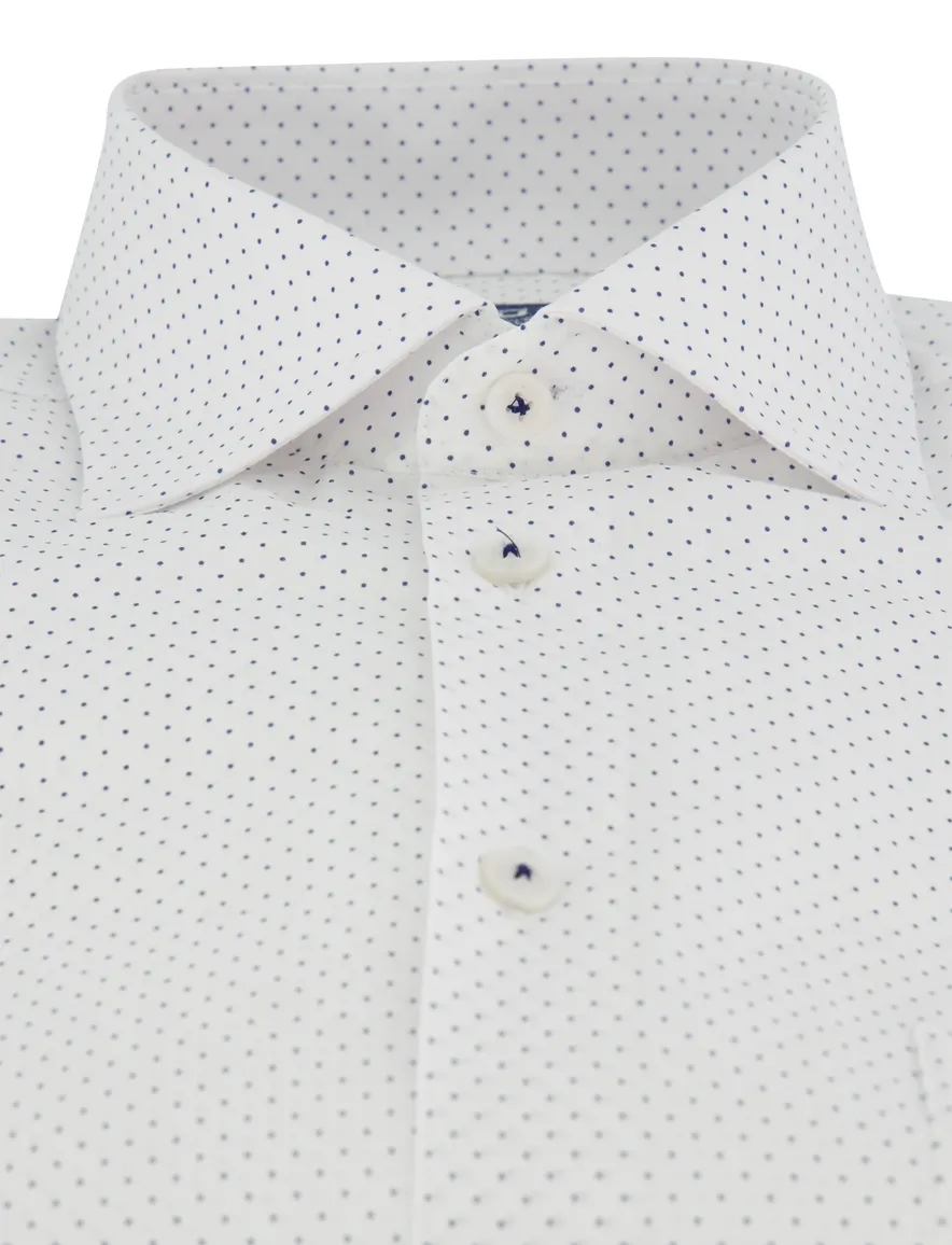 Ledub modern fit overhemd stretch katoen wit