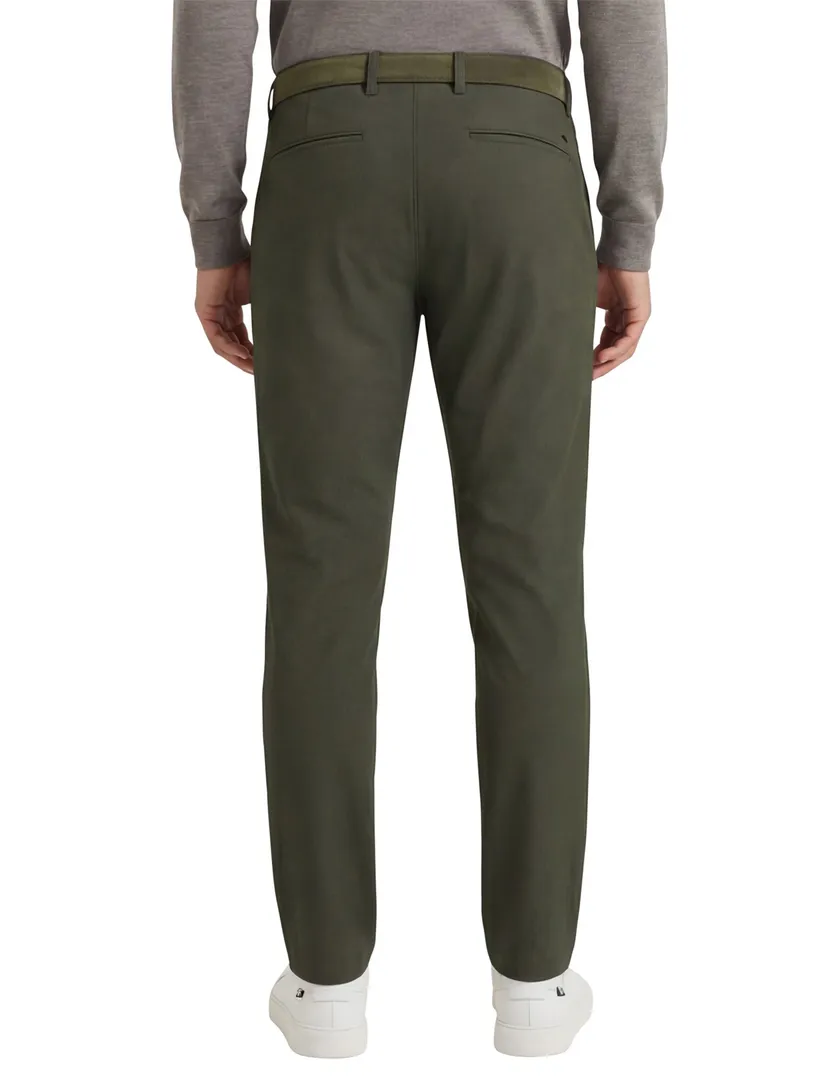 North 84 travelerpants groen effen slim fit