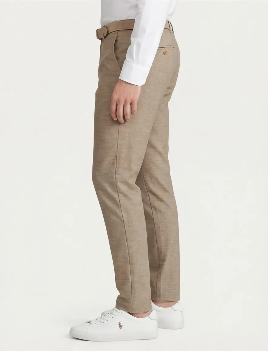 North84 slim fit chino beige katoen gemêleerd