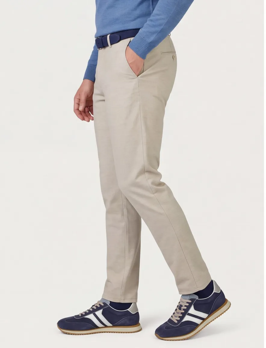 North84 chino beige gemeleerd