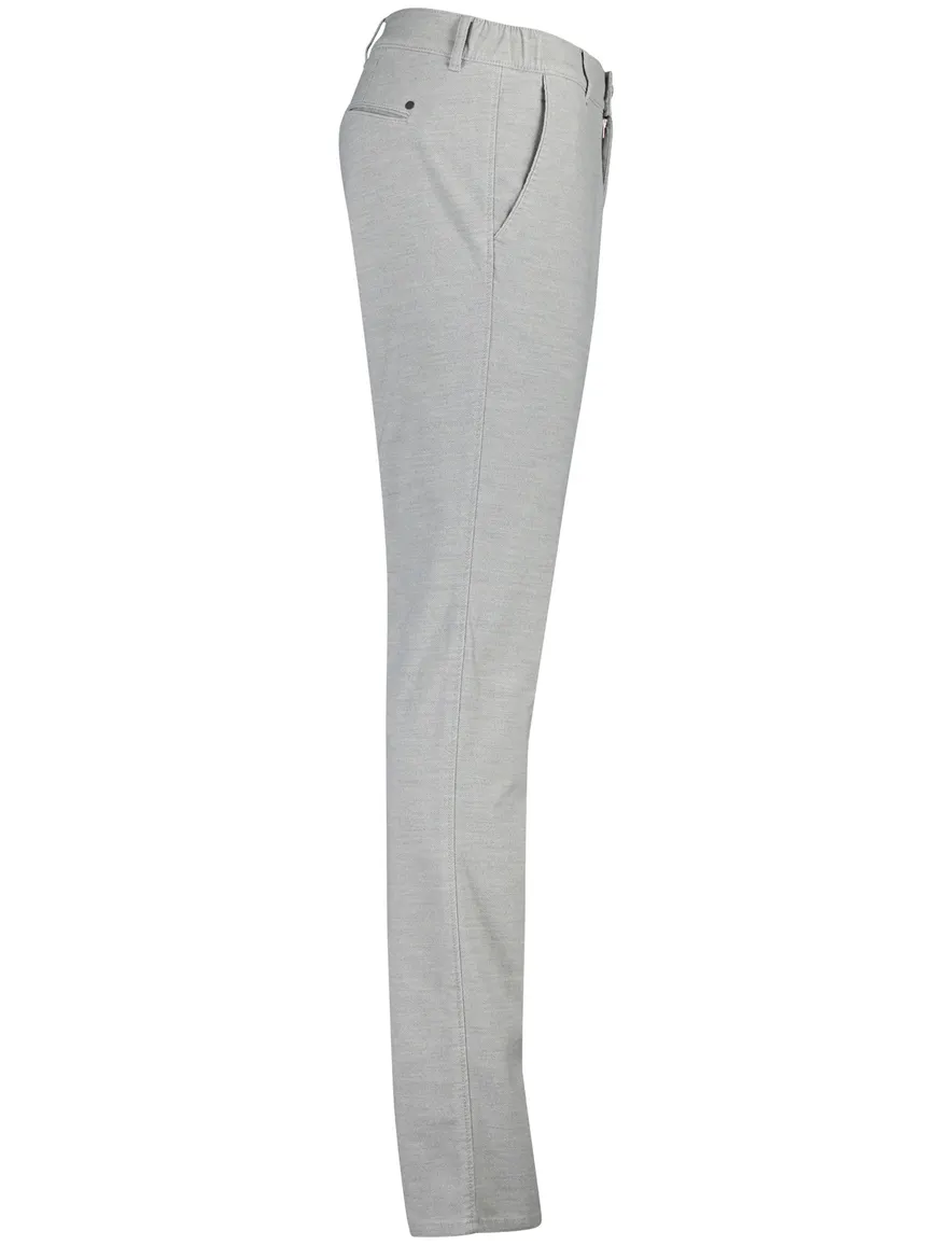 North84 Pantalon chino grijs effen slim fit katoen