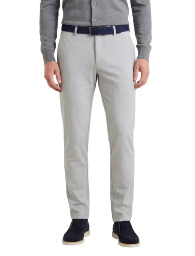 North84 North84 Pantalon chino grijs effen slim fit katoen