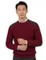Barbour trui rood gemeleerd gebreid wol ronde hals