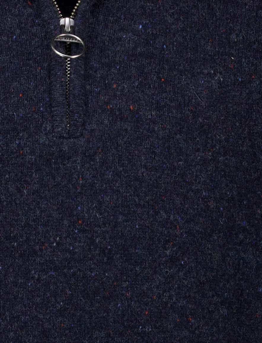 Barbour trui donkerblauw effen normale fit wol