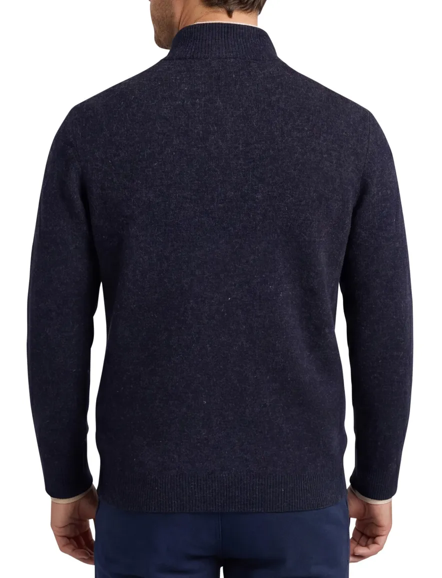 Barbour trui donkerblauw effen normale fit wol