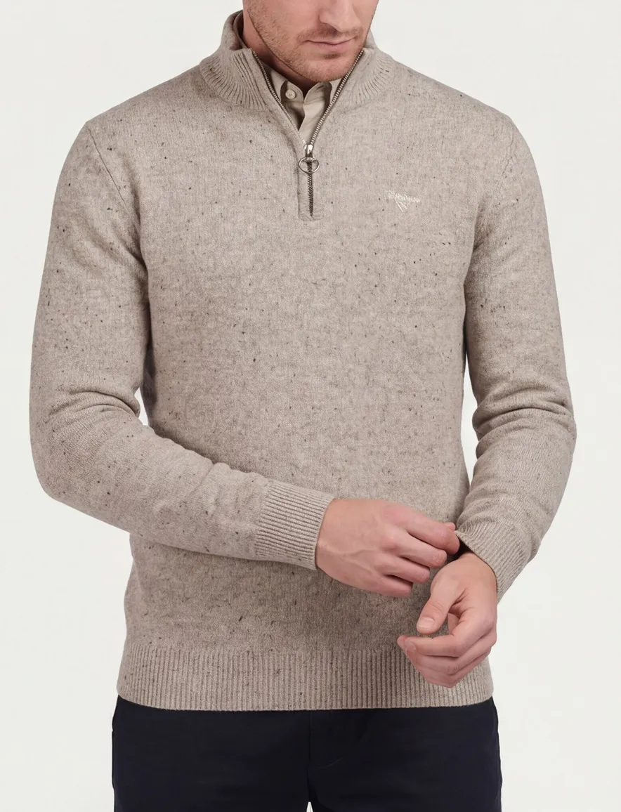 Barbour trui grijs half zip