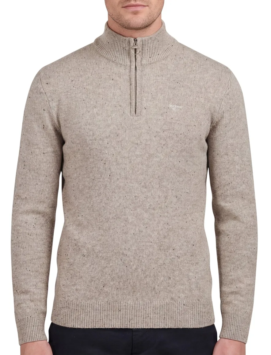 Barbour trui grijs half zip