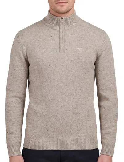 Barbour trui Barbour grijs wol gemeleerd