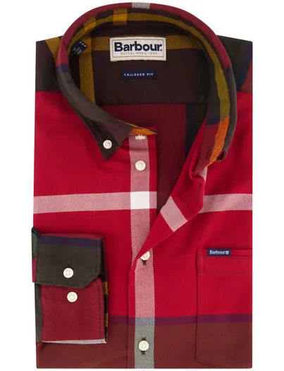 Barbour Barbour tailored fit casual overhemd rood geruit