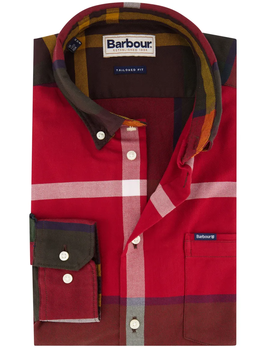 Barbour tailored fit casual overhemd rood geruit