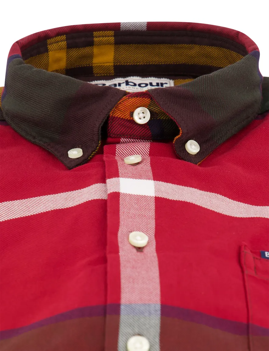 Barbour tailored fit casual overhemd rood geruit