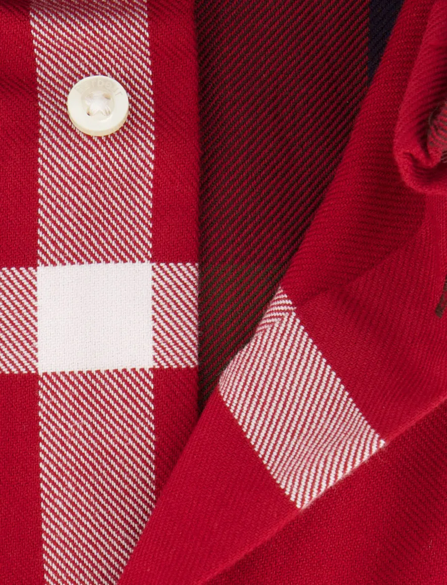 Barbour tailored fit casual overhemd rood geruit