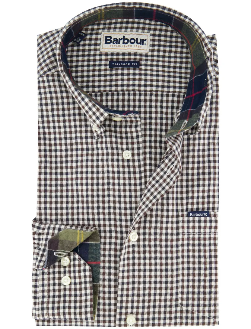 casual overhemd Barbour bruin