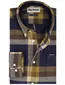 Barbour tailored fit casual overhemd geel navy geruit