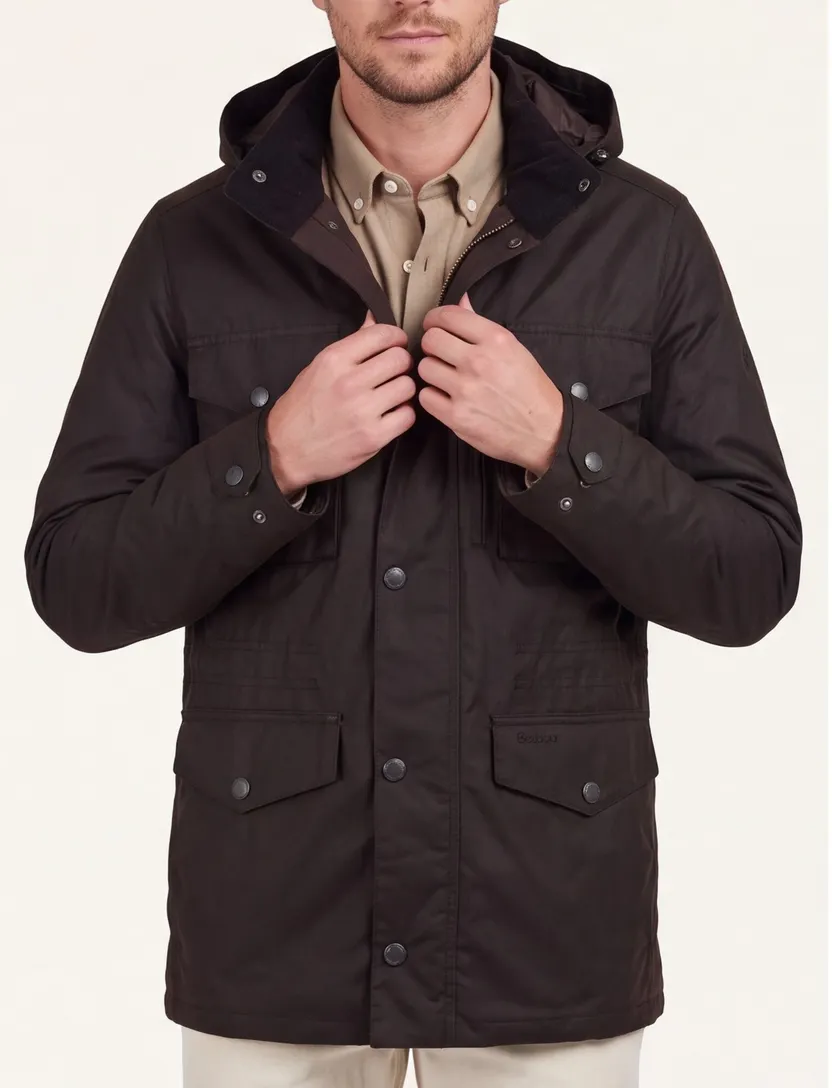 Barbour winterjas bruin effen normale fit