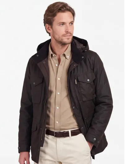 Barbour Barbour bruin effen winterjas normale fit