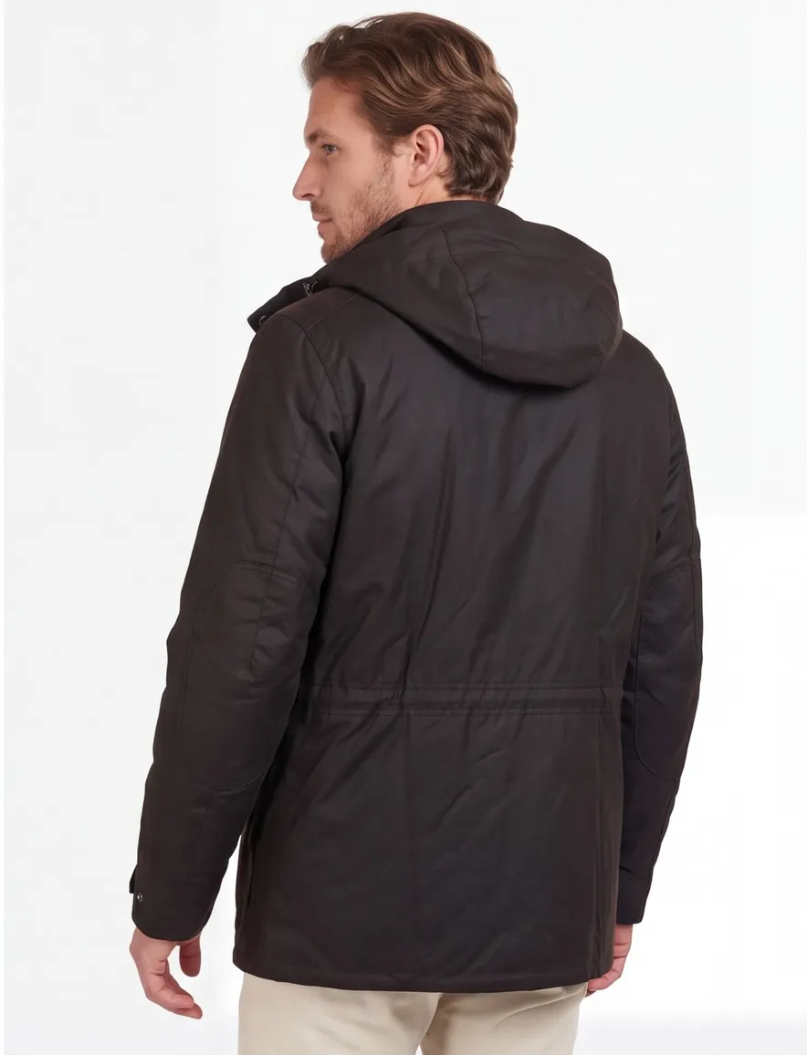 Barbour bruin effen winterjas normale fit
