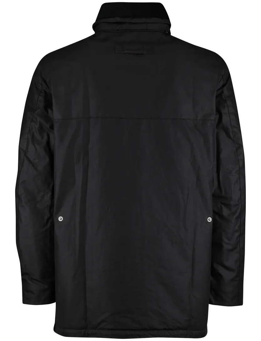 Barbour effen donkerblauw waxjas normale fit