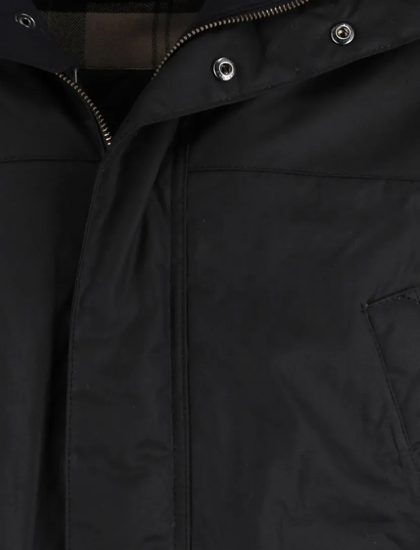 Barbour effen donkerblauw waxjas normale fit