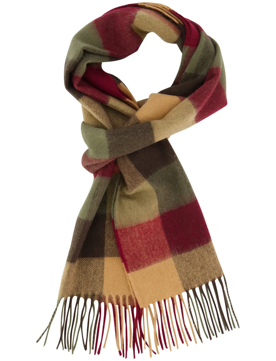 Barbour Sjaal beige rood groen ruit
