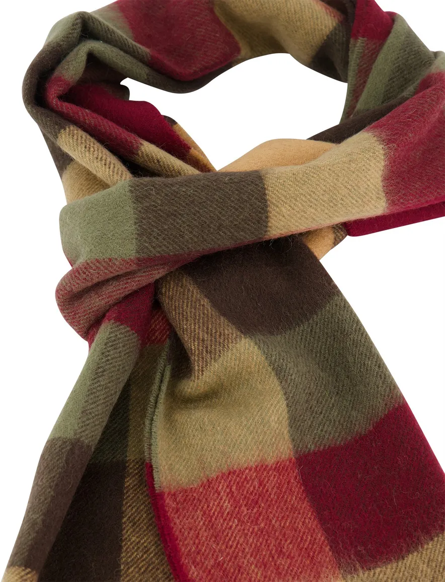 Barbour Sjaal beige rood groen ruit