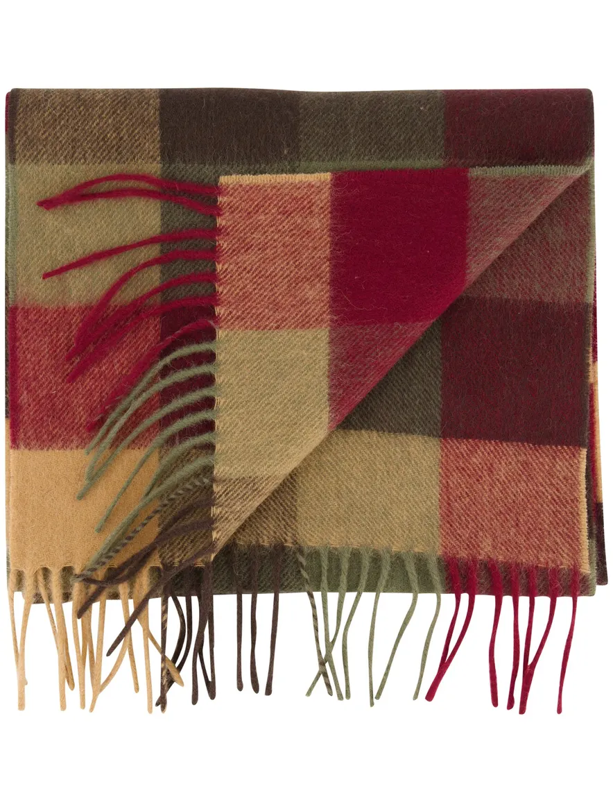 Barbour Sjaal beige rood groen ruit