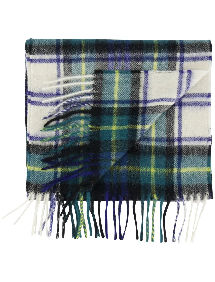 Geruite sjaal Barbour groen navy lamswol