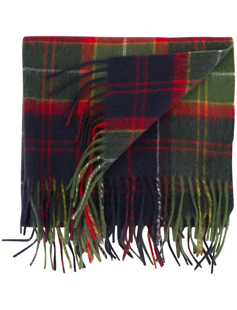 Groen navy geruite sjaal Barbour