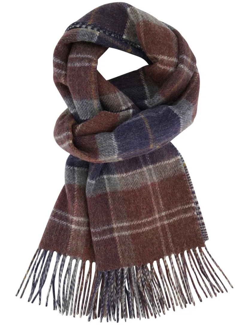 Barbour Sjaal bordeaux donkerblauw ruit