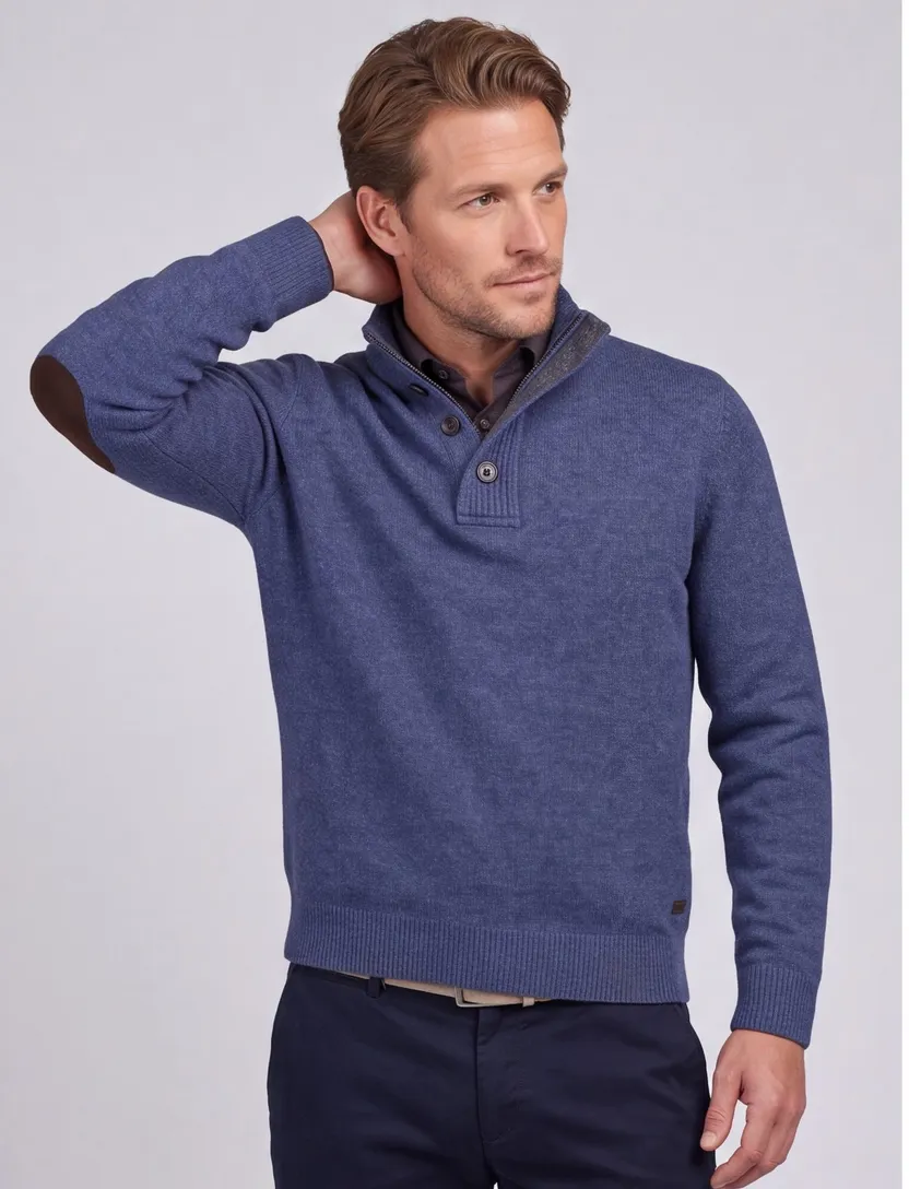 Half zip trui Barbour blauw