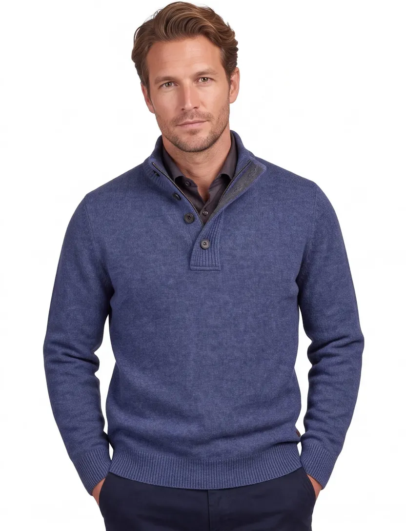 Half zip trui Barbour blauw
