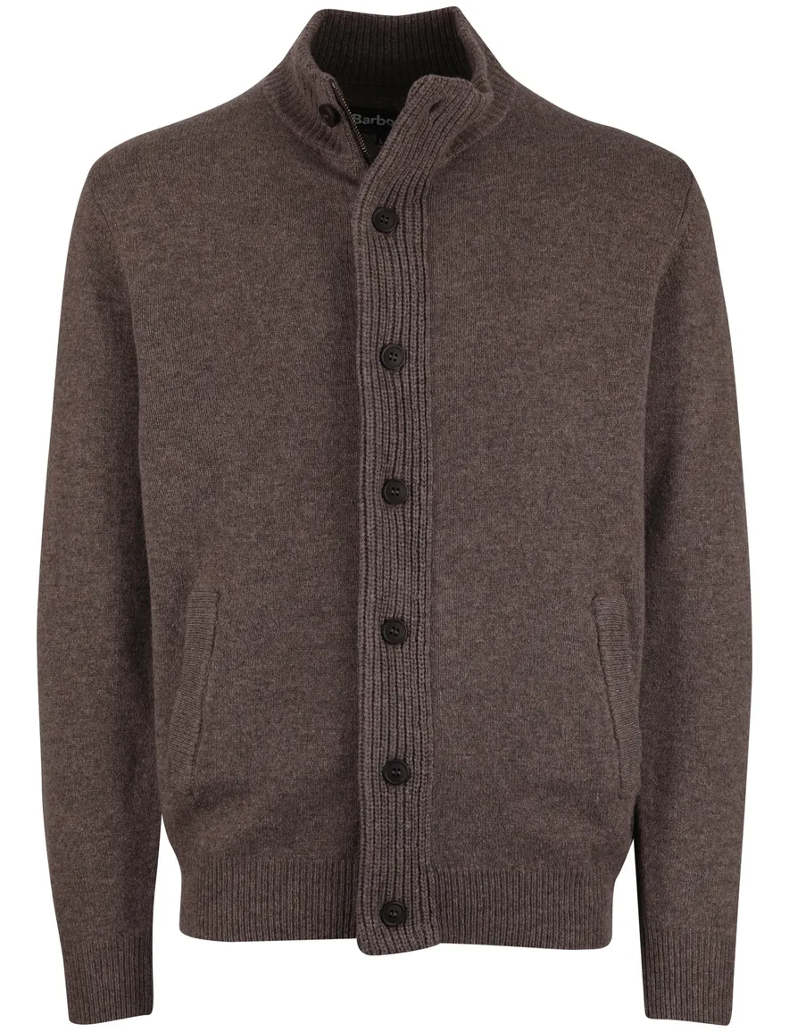 Barbour vest bruin effen wol