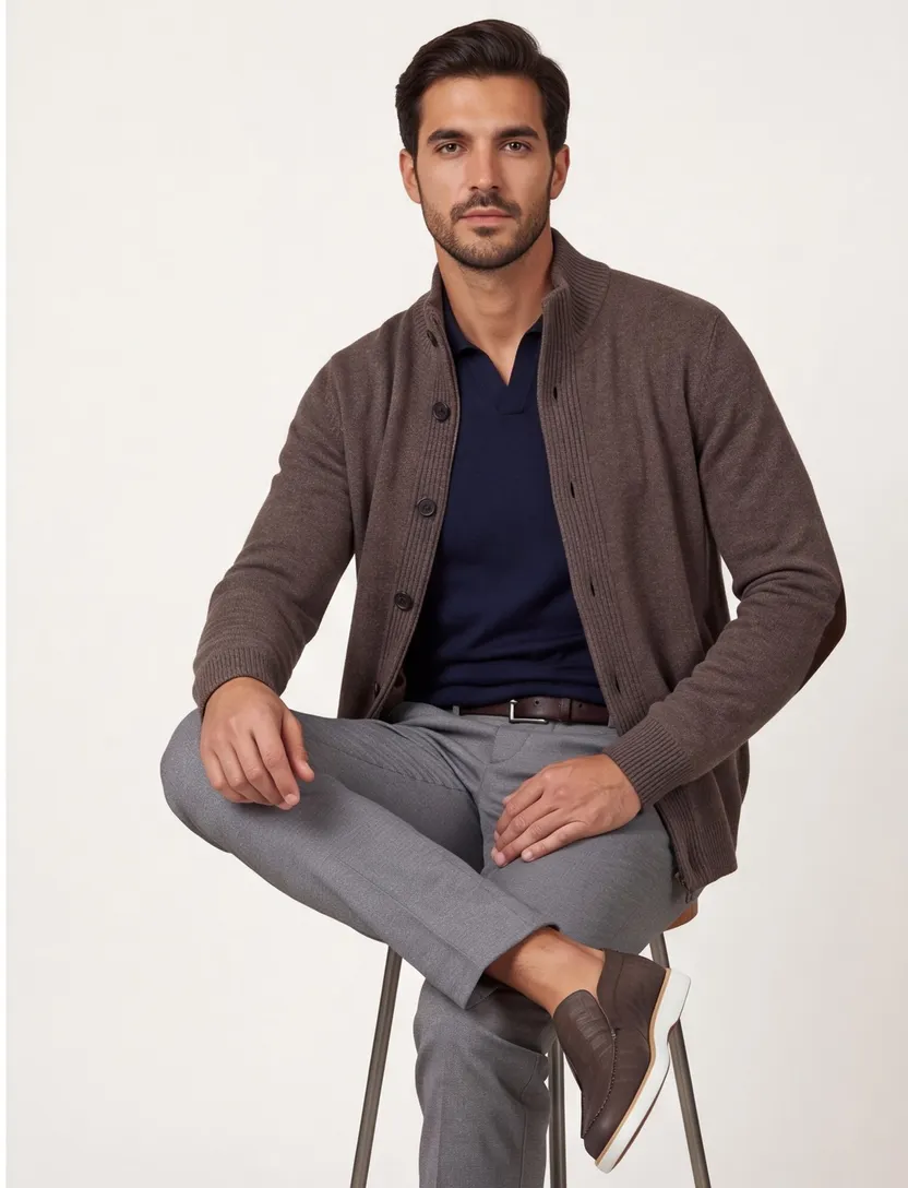 bruin vest Barbour wol