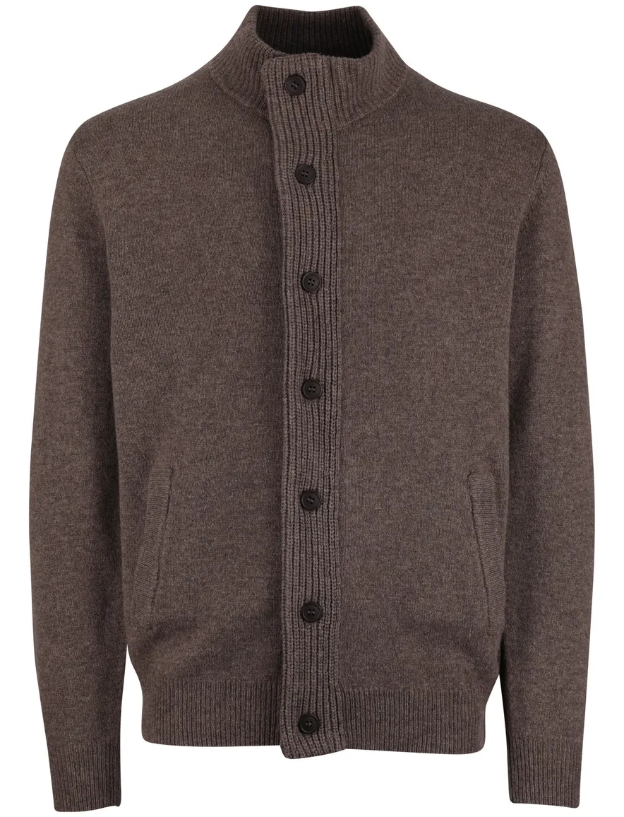 Barbour vest bruin effen wol