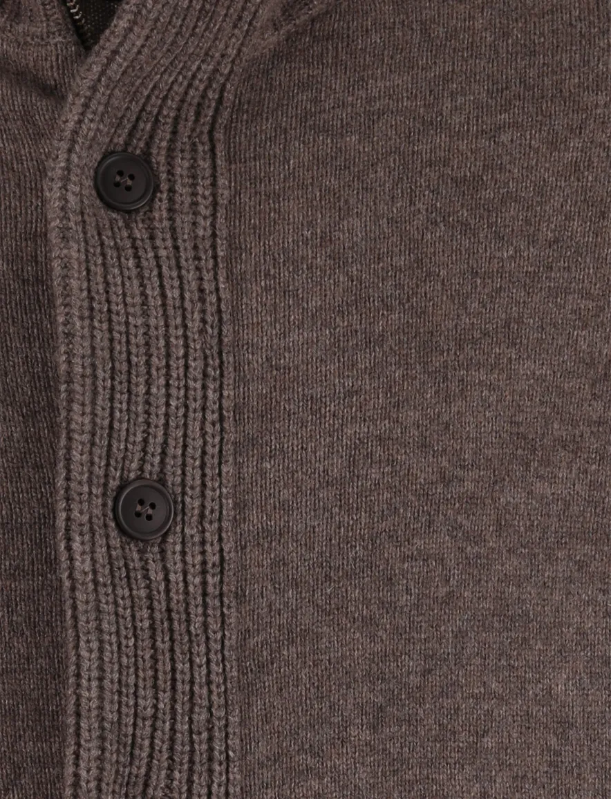 Barbour vest bruin effen wol