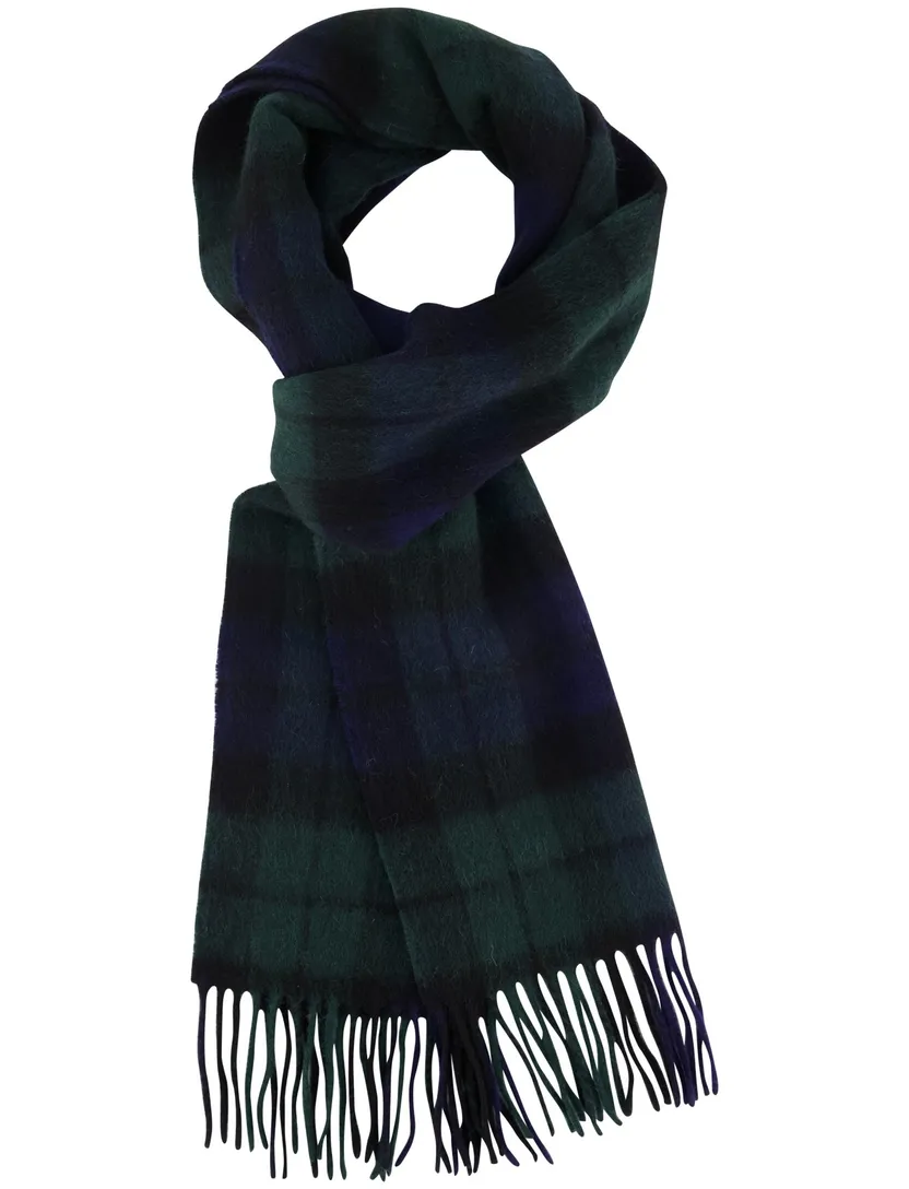 Barbour Sjaals Donkerblauw ruit zwart groen