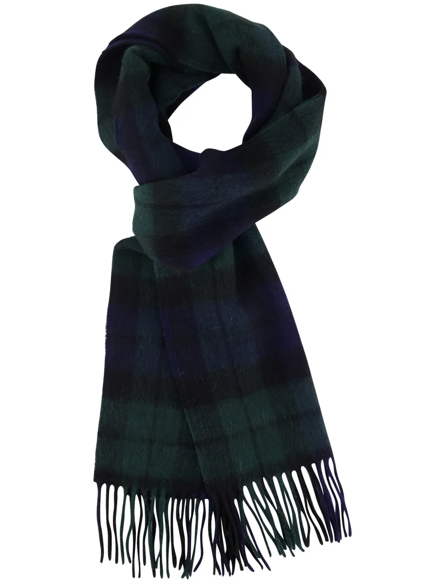 Barbour Sjaals Donkerblauw ruit zwart groen